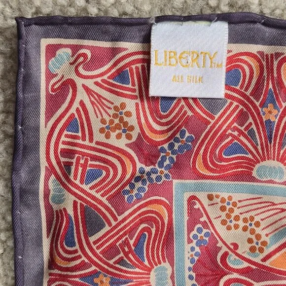 Liberty Silk Scarf Vintage Ianthe Design - Picture 5 of 6